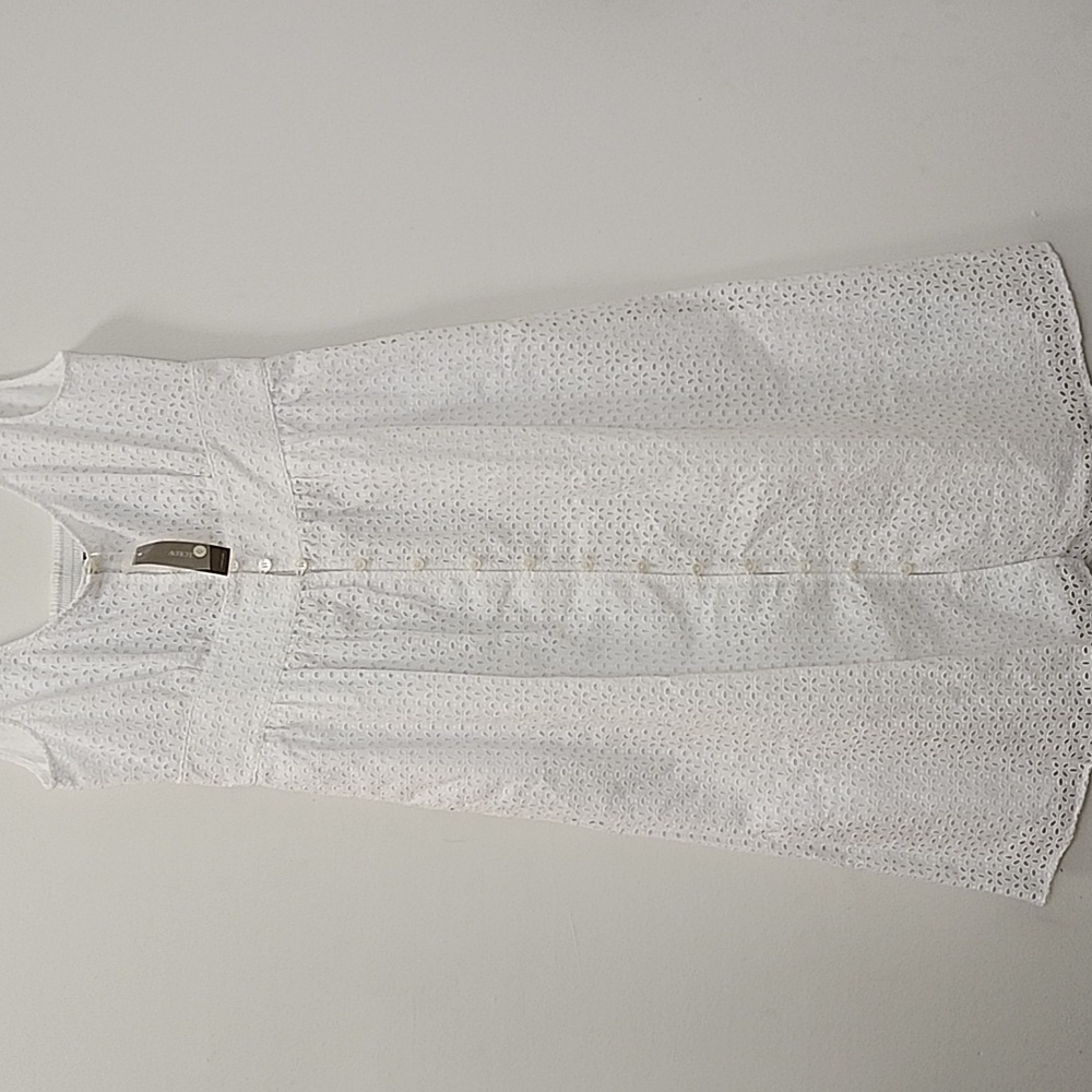 NWT J.Crew Eyelet Button-Front Sleeveless Midi Dress Size 8 - Picture 4 of 16